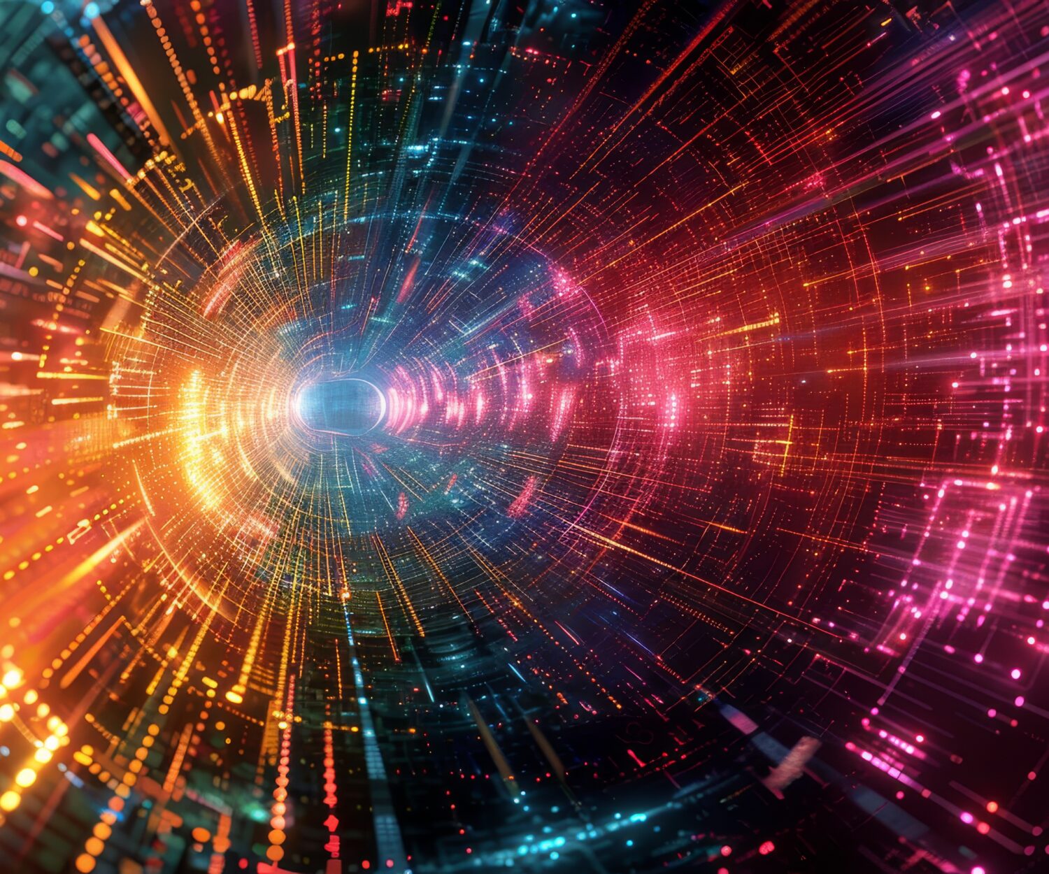 Intriguing visual of quantum computing, with quantum bits and entanglement representing the next frontier in computational power