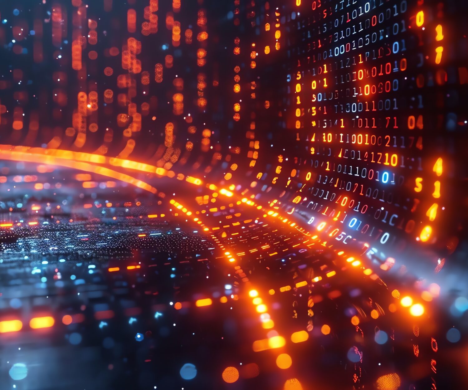 Abstract background of software development and coding code with blurred abstract technology screen for tech business concept