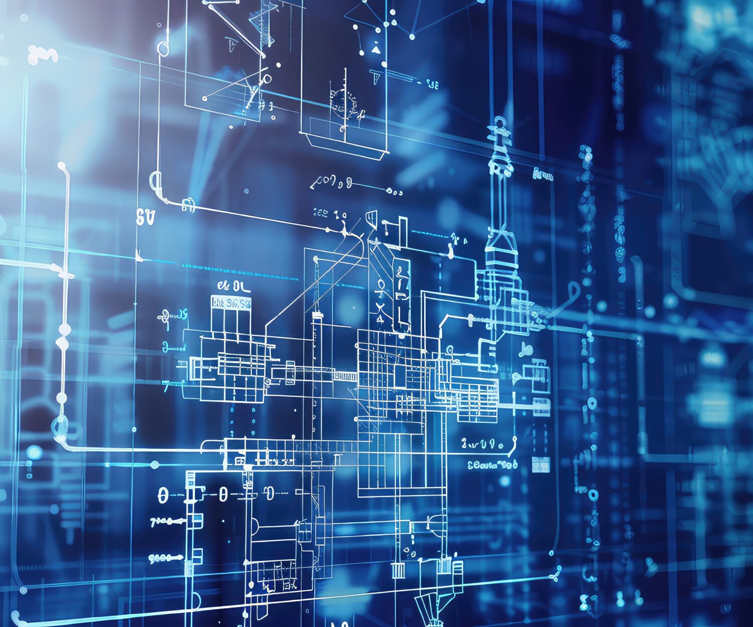 An innovative double exposure featuring architectural blueprints merging with engineering formulas and equations, symbolizing design and analysis. Stock photo --ar 2:1 --style raw Job ID: b1caa701-4d2d-42c3-923b-c6ef6543f00b